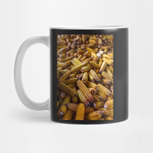 Yellow corn cobs in a barn Mug